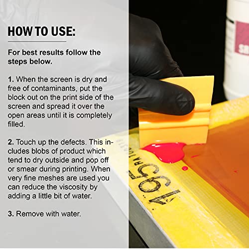 Ecotex® SR Liquid Tape Block Out - Screen Printing Screen Filler, 1 Qt - color: Red, size: Quart - 32 oz.