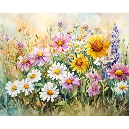 obterie Flower Paint by Numbers Kit for Adults Beginner Floral Oil Painting Kit Adult Paint by Number Kits on Canvas DIY Painting for Beginners Art by Numbers for Gifts Home Wall Decor 16x20 Inch - color: YF025