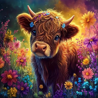 Cow DIY Diamond Art Kits for Adults, Flowers 5D Diamond Painting Kits - color: CM071