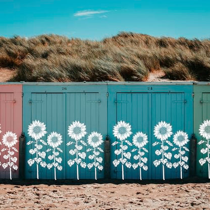 Large Flower Stencils for Painting,8 Pcs Reusable Sunflower Stencils for Painting on Wood Fence Walls Fabric Glass (Sunflower) - color: Sunflower(8Pcs)
