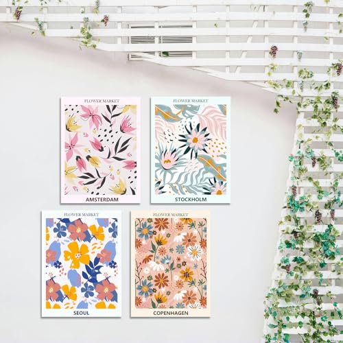 Lanzeyo Diamond Painting Kits for Adults Flower Diamond Art Kits for Beginners Diamond dot Kits Floral Wall Art DIY Adults Crafts 4PCS Gem Art (Flower) - color: 05 Flower