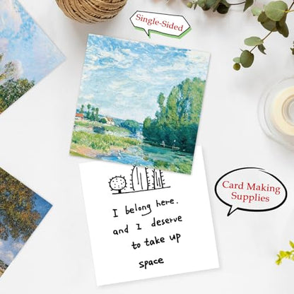Scrapbook Paper, 24 Sheets 6"×6" 160gsm Single-Sided Patterned Cardstock - color: 24 sheets-famous paintings