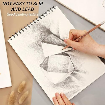 Deokke Sketchbook Top Spiral Bound Sketch Pad, 9 x 12 inch,100GSM Thick Paper,50 Sheets 100 Pages,Art Sketch Book Aesthetic Cute Drawing Writing Paper,for Girls Women-Pink Cow Pattern Western - color: A-2-Pink