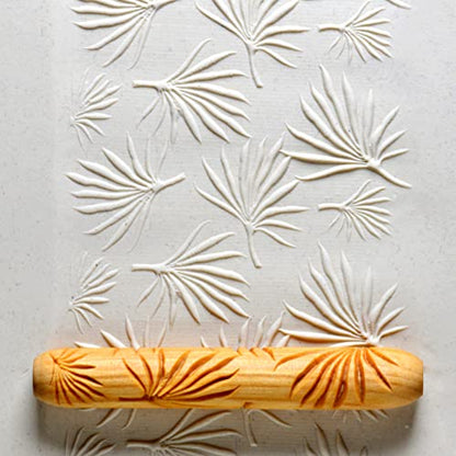 MKM Pottery Tools Wood Hand Rollers for Clay (HR-40 Palmetto Garden) - size: HR-40 Palmetto Garden