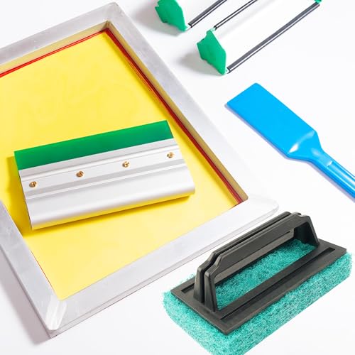4 Pcs Screen Printing Scrub Pad, Screen Print Ink Scraper with Handle,Screen Print Remover, Screen Printing Accessories for Reclaiming Mesh Screen Cleaner