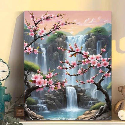 Arttoplus Waterfall Paint by Numbers Kit for Adults Beginner 16x20 inch - color: MT20936-US
