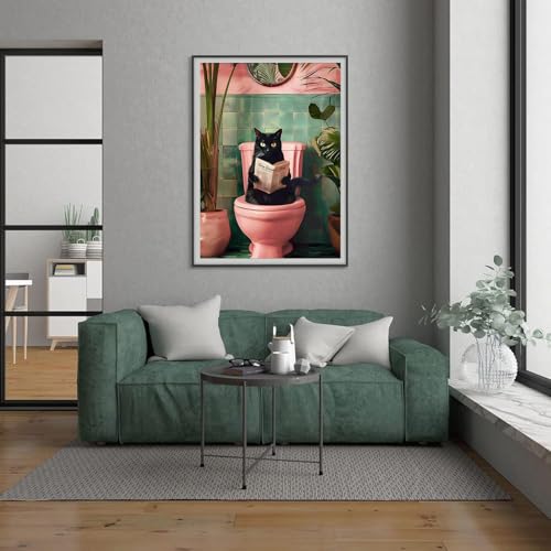Diamond Art Kits for Adults,Black Cat Diamond Painting Kits 12 x 16in | Diamond Painting Kit - Sparkling Full Drill Design Perfect for Home Decor, Holiday Gifting, And Relaxing Crafting 12x16inch - color: DP00409