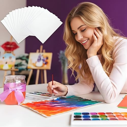TecUnite 60 Sheets Watercolor Paper Pad Bulk, 4 x 4 Inch, Cold Press - color: Cold Press, size: 4 x 4 inch