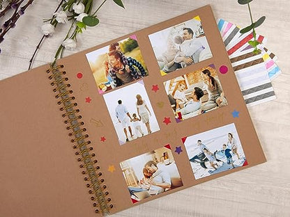 potricher 12 x 12 Inch Large DIY Scrapbook Photo Album 80 Pages, Yellow - color: Yellow, size: 12 Inch 80 Pages