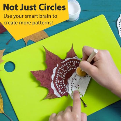 MAQIHAN 32 Round Sponge Paint Brush - Circle Foam Paint Brushes (4 Sizes) | Paint Sponges, Crafting Tools Supplies for Stencils Painting, Acrylic Painting, Dot Painting