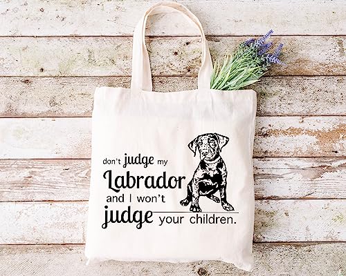 Pet Studio Art Don't Judge My Dog Tote Bag - color: Labrador