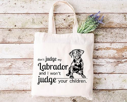 Pet Studio Art Don't Judge My Dog Tote Bag - color: Labrador