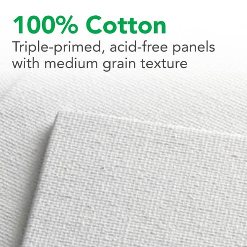 Daler-Rowney Simply Canvas Panel, 11x14 inches, 3 Pack - Artist Canvas for Oil, Acrylic, Pouring & Mixed Media - 100% Cotton, Triple Primed,White - size: 11x14