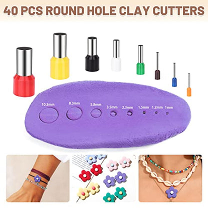 Yofuly Polymer Clay Machine Set - Press, Roller, Extruder, 40 Circle Cutters & 120 Earring Accessories