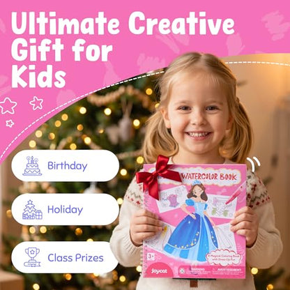 JoyCat Mix & Match Paint with Water Coloring Books with Stickers (Princess) - style: Princess