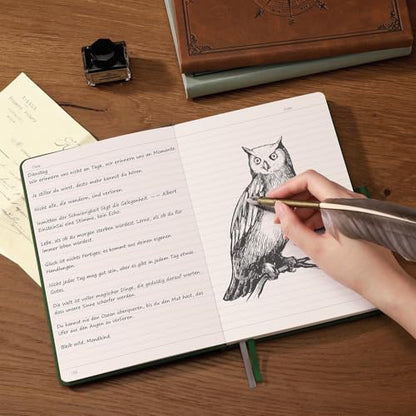 AHGXG Lined Journal Notebook, 192 Numbered Pages, A5 Size (5.7'' x 8.3'') - color: Dark Green, style: Lined