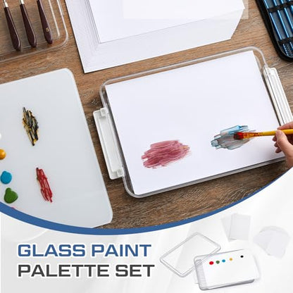 Nuanchu 1 Pcs 9 x 12 Inch Glass Palette for Oil Painting, White - color: White, size: 9x12 Inch