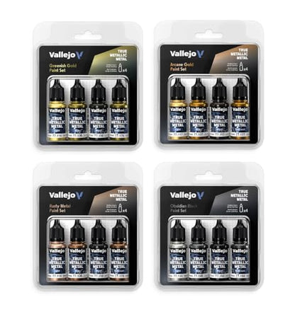 Vallejo - Sapphire Blue Set, True Metallic Metal, 4 Bottles x 0.6 fl.oz. - color: Sapphire Blue