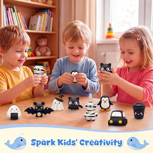 VioraWhite 40 Pcs 21 oz Air Dry Clay Bulk Modeling Clay,Black | Ultra Lightweight Foam Modeling Clay for Kids Adults, DIY Crafts Party Arts, School Project Gifts Supplies - color: Black