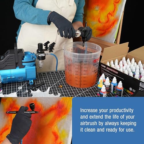 U.S. Art Supply Airbrush Cleaner, 4oz Bottle - Cleaning Solution | Water-Based Mediums, Acrylic Paint, Makeup - Air Brush Cleaner for Clogged Airbrushes, Paint Brushes, Artist Tools