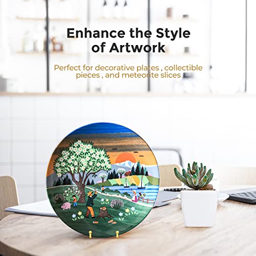 TR-LIFE Plate Display Stand - 4.5 Inch Holder + Metal Frame for Picture, Decorative Plate, Photo Easel, Tabletop Art (Gold 2 Pack) - size: 4.5 Inch