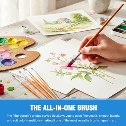 5 Pcs Cats Tongue Watercolor Paint Brushes | Cat Tongue Paint Brush for Petals, Leaves, Watercolor and Acrylic Painting - style: Cats Tongue