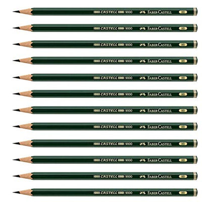 Faber-Castell Castell 9000 Graphite Pencils, 8B Pre-Sharpened for Sketching, Shading, and Drawing, Box of 12
