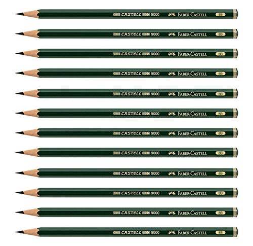 Faber-Castell Castell 9000 Graphite Pencils, 8B Pre-Sharpened for Sketching, Shading, and Drawing, Box of 12