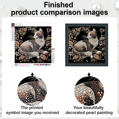 2 Pack Cat Diamond Art Pearl Painting Kits for Adults (12×12 inch) - color: WYZ028+WYZ186