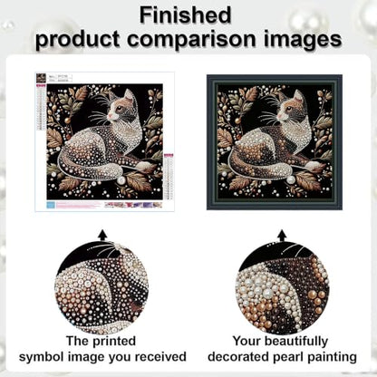 2 Pack Cat Diamond Art Pearl Painting Kits for Adults (12×12 inch) - color: WYZ028+WYZ186