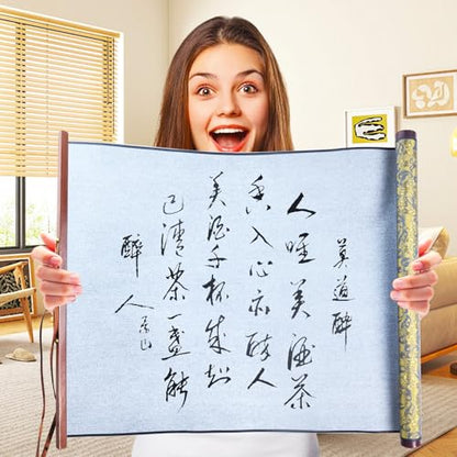 Flylin Calligraphy Cloth,Reusable Chinese Calligraphy Practicing Tool Green - color: Green
