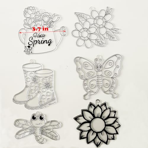 30 Set Spring Flower Butterfly Suncatcher Craft Kits, Spring Floral Crafts | Flower crafts for spring and summer, Easter parties, floral decor, butterfly themes, sunny windows, seasonal art projects - style: Flower