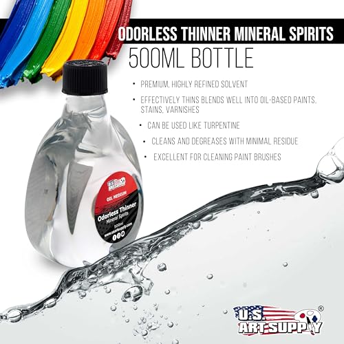 U.S. Art Supply Odorless Mineral Spirits for Cleaning 500ml - size: 16.9 Fl Oz (Pack of 1)