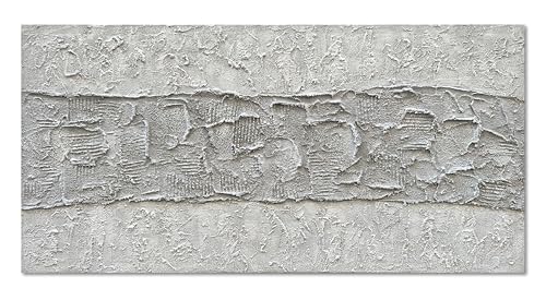 Art Minimalist Art Painting Hand-Painted Black and White Wall Art Textured Oil Painting Modern Abstract Art Home Wall Decoration 24x48 inches - color: Yi086