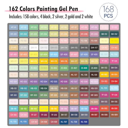 Acrylic Gel Pens for Coloring, 168 PCS Premium Gift Box Set - color: 168 Colors