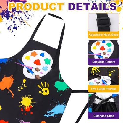 Painting Artist Apron with Pockets, Waterproof Painting Aprons for Adults, Adjustable Art Apron Bib Apron - color: Style 7