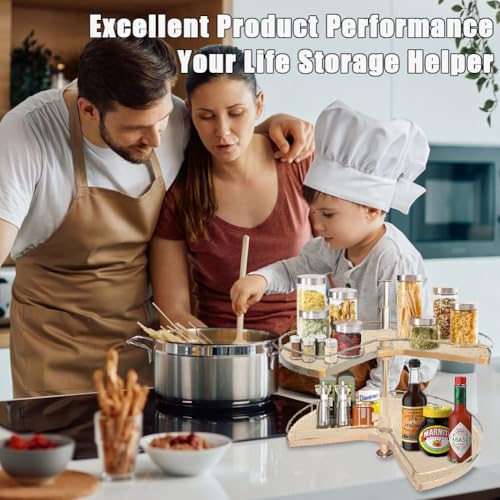 2 PCS 26" Lazy Susan Shelf Liner, Jaxbo Silicone Lazy Susan Liner for Dual Tier Pie Cut Organizer,Non-Slip Thermal Protection Mat - color: Khaki