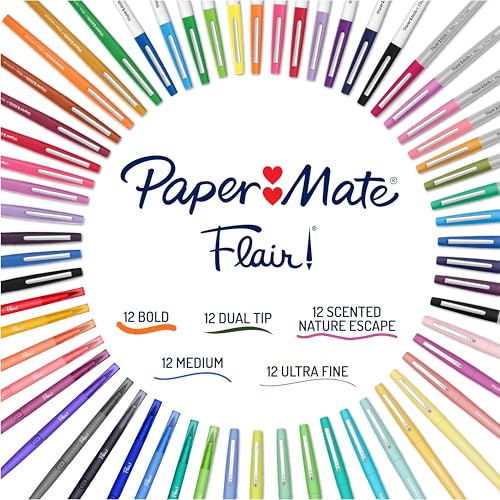 Paper Mate Flair Felt Tip Pens Ultimate Pack, Features 5 Different Types of Pens, 60 Count - Creative Fun, Classroom Essentials, Teacher Supplies, Arts & Crafts - style: 60 Count Flair Ultimate Pack