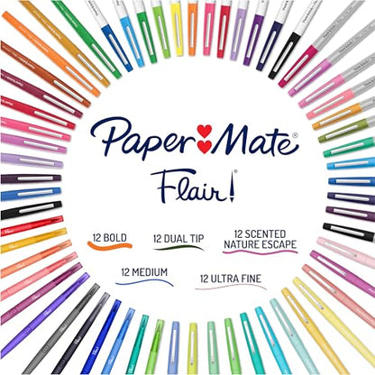 Paper Mate Flair Felt Tip Pens Ultimate Pack, Features 5 Different Types of Pens, 60 Count - Creative Fun, Classroom Essentials, Teacher Supplies, Arts & Crafts - style: 60 Count Flair Ultimate Pack