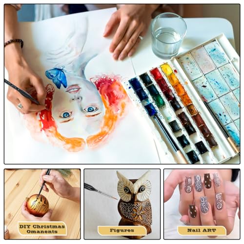 Brusarth Detail Paint Brushes, Miniature Paint Brushes Set, 16 pcs - size: 16 Pieces