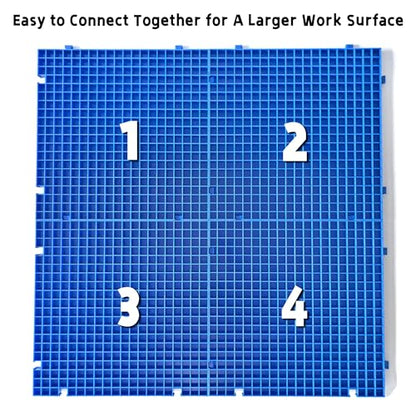 Stained Glass Cutting Mat, Solid Bottom Plastic Grid, Blue, 2 Pack - size: 12" x 12" - 2 Pack