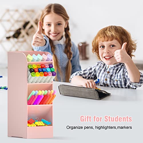 Asten Pen Holder, Pencil Holder for Desk, Pen Organizer (Clear, 1 Pack) - color: Pink-1 Pack
