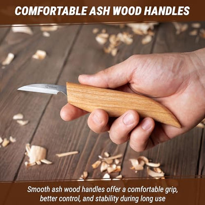 BeaverCraft S13 Wood Carving Tools Set for Spoon Carving 3 Knives Wood Carving Kit for Beginners Hook Knife Wood Carving Right-Handed Spoon Carving Whittling Knives (S13 Right-Handed)