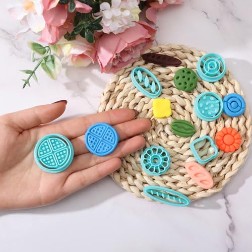 ORIGACH 17 Pcs Bread Polymer Clay Cutters Set | Bread Polymer Clay Cutter for Earring Making Bakery Bread Clay Cutters for Jewelry Making - style: Bread