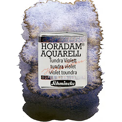 Schmincke - HORADAM® AQUARELL, Super Granulation, 14 983 044 Tundra Violet, 1/2 Pans, Very Strong granulating Colors, Finest, Super granulating Watercolors - color: 983 tundra violet