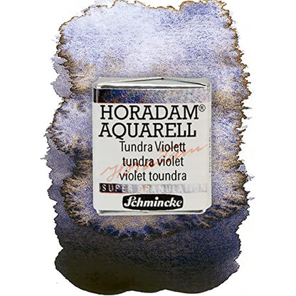 Schmincke - HORADAM® AQUARELL, Super Granulation, 14 983 044 Tundra Violet, 1/2 Pans, Very Strong granulating Colors, Finest, Super granulating Watercolors - color: 983 tundra violet