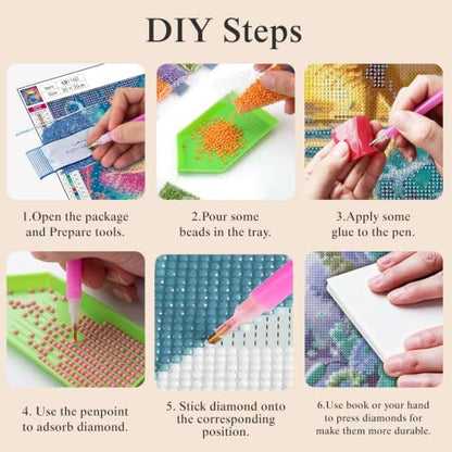 5D Beach Sunset Diamond Art kits for Adults Beginners 13.8x13.8inch - color: KM1195-1