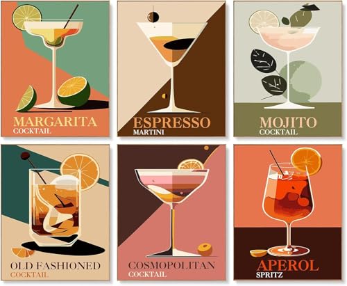 EIBEILI Diamond Art Kits for Adults-6P Wine Cocktail Diamond Painting Kits - color: 6 Pack Cocktail