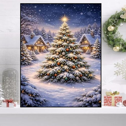 HHMATITS Christmas Tree Diamond Art Kits for Adults 12x16 Inch - color: Christmas