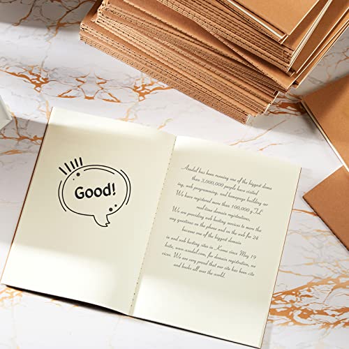 Mimorou 100 Pcs A5 Journals Notebooks Bulk,Brown,Unlined - color: Brown, style: Unlined